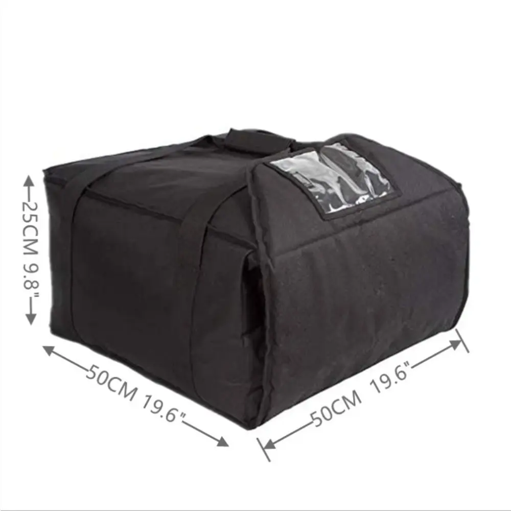 Insulated Pizza Bag with Zip Closure for Large Orders & Delivery Use, Folds Flat When Empty, Maintains Slice Heat During Transport (Functional Cooler for Luggage & Bags), Practical, Compact Shape, Polyester Clothes, Zipper, Heat Retention, Thermal Insulat