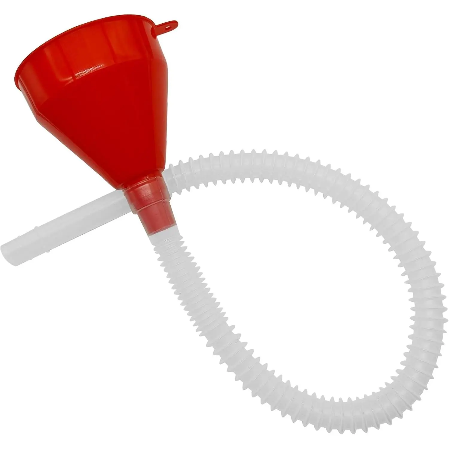 1-Piece 8x10.5cm Wide Mouth Flexible Plastic Funnel Tool with Long Flexible Hose, Automotive Transmission Filling Accessory for Fluid Transfer, One-Piece