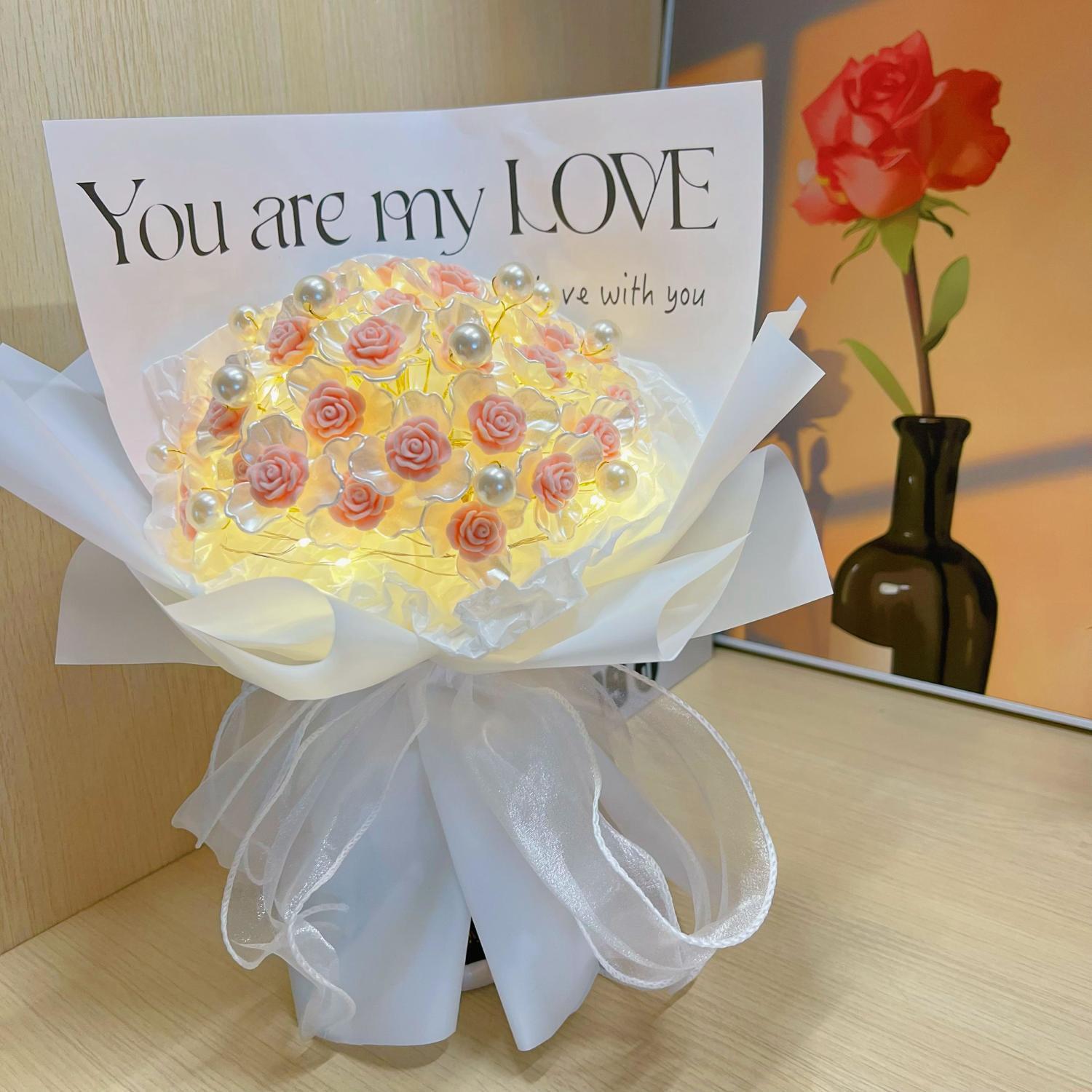 Eternal bouquet, DIY roses, handmade gifts, hand-held flower gifts, girlfriend gifts, gifts for mothers, teacher gifts, creative gifts, beautiful roses. A handmade gift. Gifts that girls like.