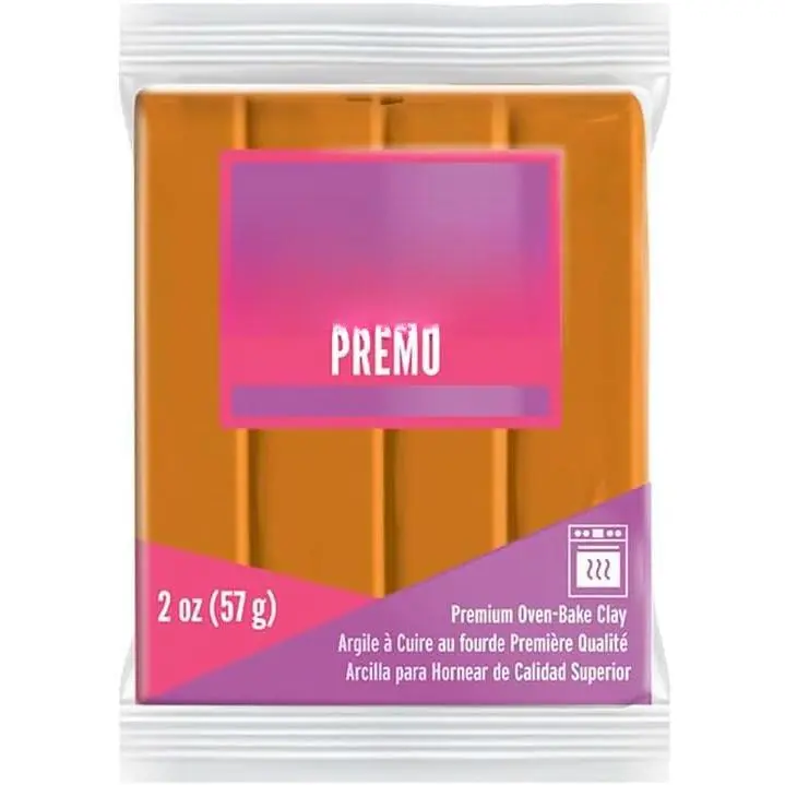 Premo Polymer Oven-Bake Clay, Burnt Orange, Non , 2 oz. bar