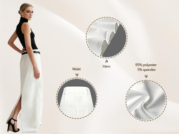 UOOZEE Women's 2026 New Autumn Spring Old Money H-Shaped Basic Womenswear Maxi Skirt, Minimalist Solid Loose Fit Zipper Elegant Daily Outings Date Night Outfit, Commuting Bottoms with Pockets