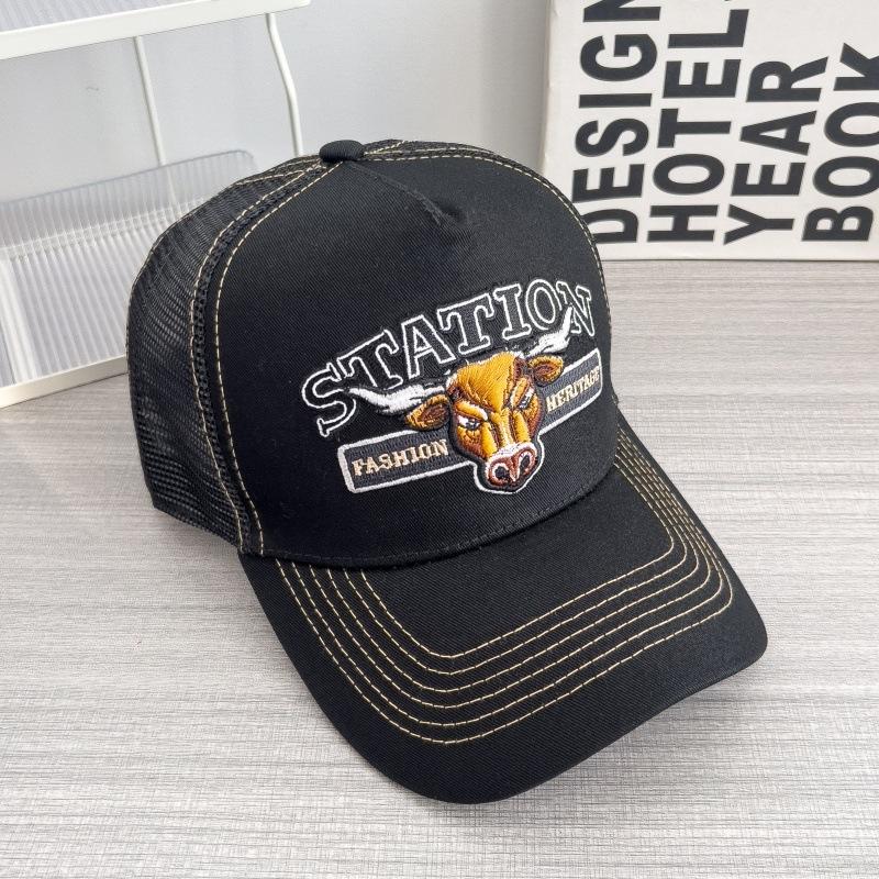 Hot-selling American retro series baseball cap, European and American hip-hop style, mesh breathable, large brim, adult cap