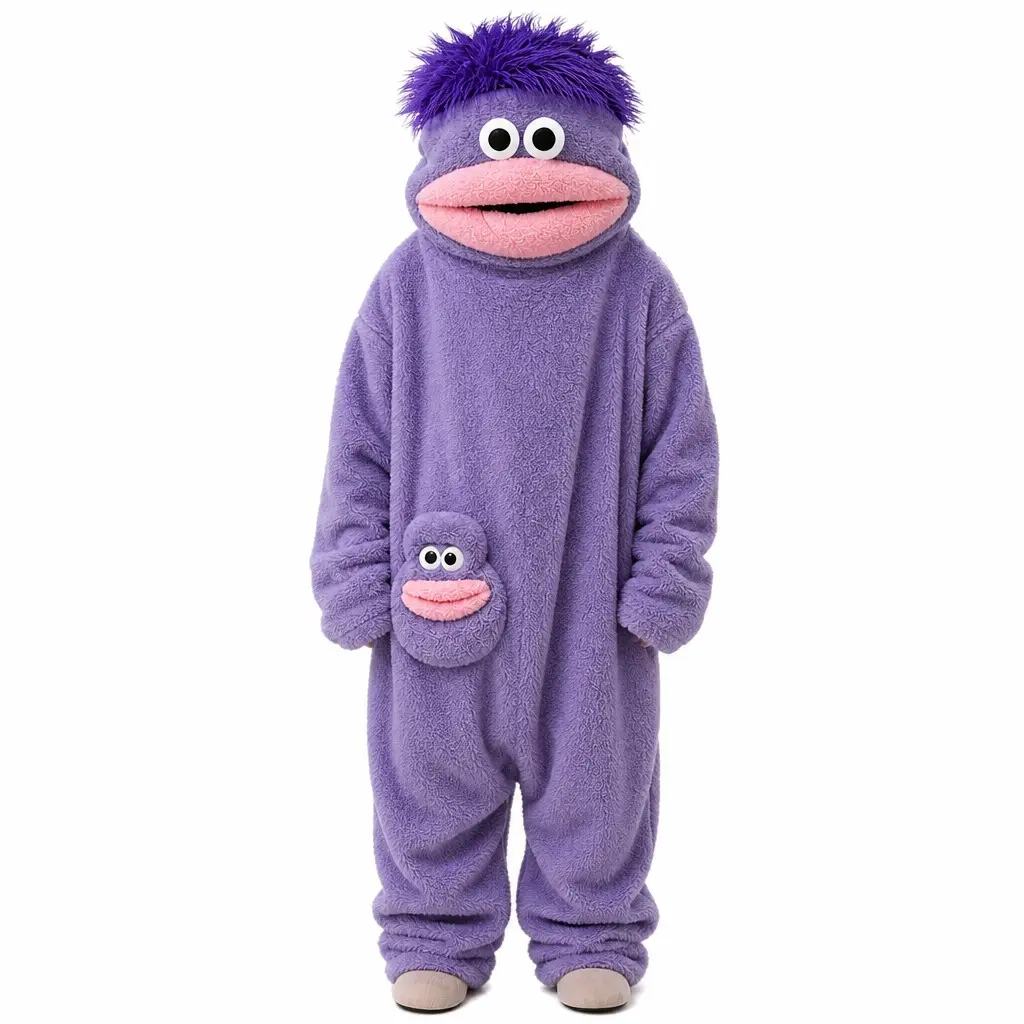 Adult Monster Onesie Pajama - Plush Fleece Fabric Nightwear, Full-Body Costume with Pocket, Cozy Loungewear Fits for Halloween Party, Funny Character Gift (Party Hats Masks & Accessories Category)
