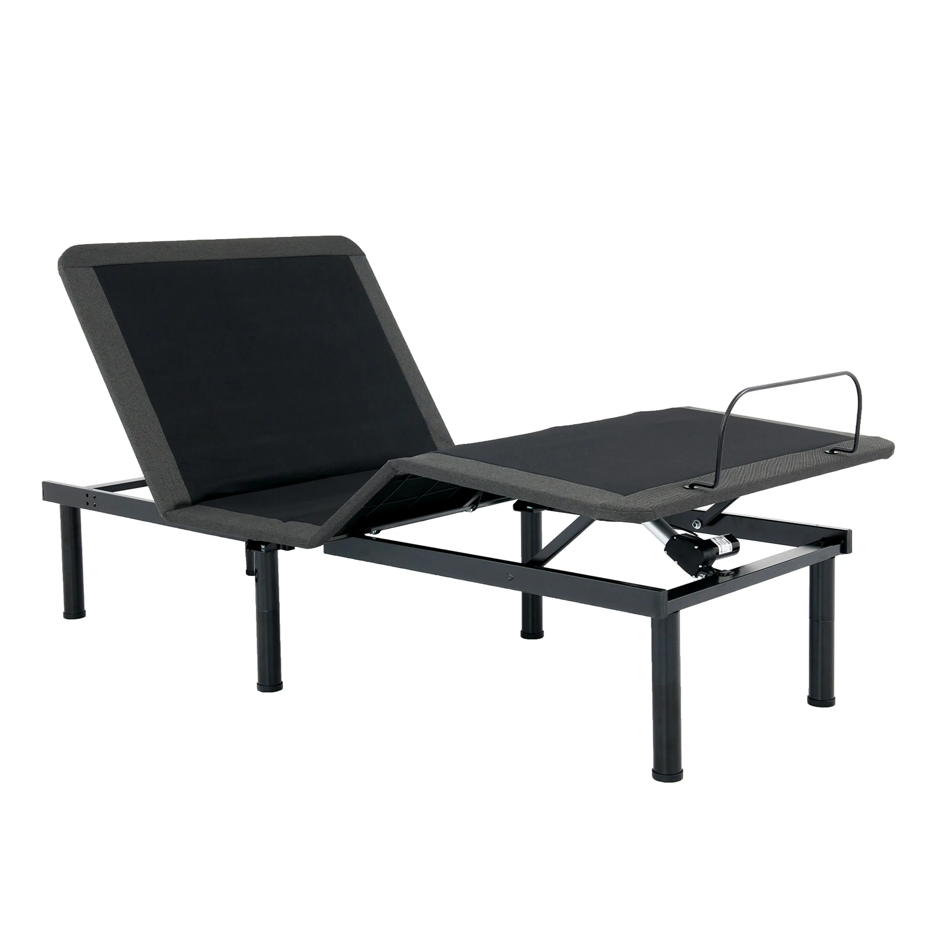 Twin XL Adjustable Bed Frame with Voice Activated Remote, Quick No-Tool Assembly, Black Metal, Zero Clearance, 750 lb Lift