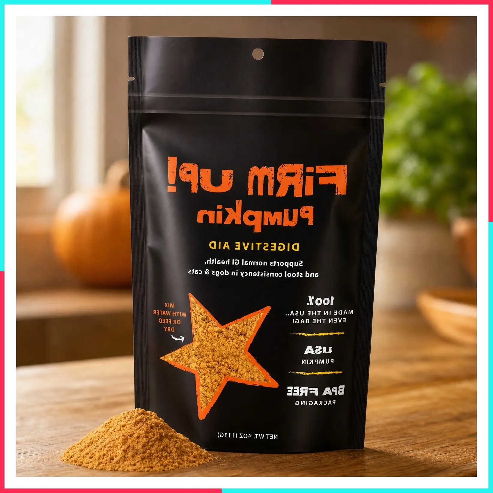 Firm Up Pumpkin for Dogs & Cats – Fiber Supplement with Pumpkin & Apple Fiber for Digestive Support – Made in USA, 4 oz
