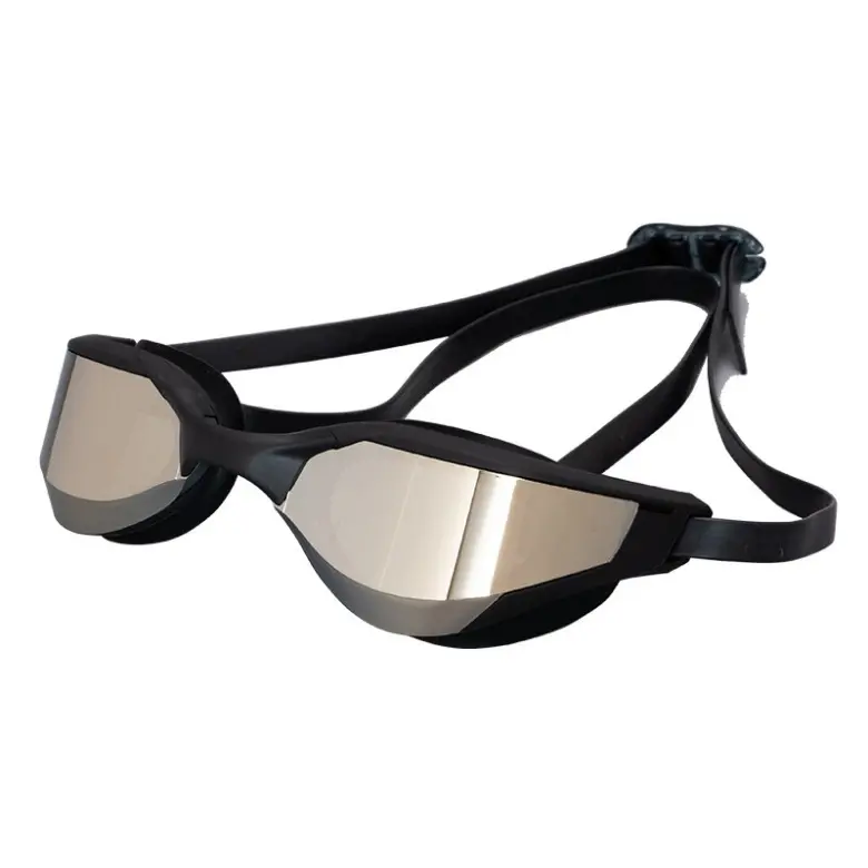 Unisex Racing Training Swim Goggles - Mirrored Coated Anti-Fog Lens, Soft Silicone Seal, Waterproof Design for Training and Competitions
