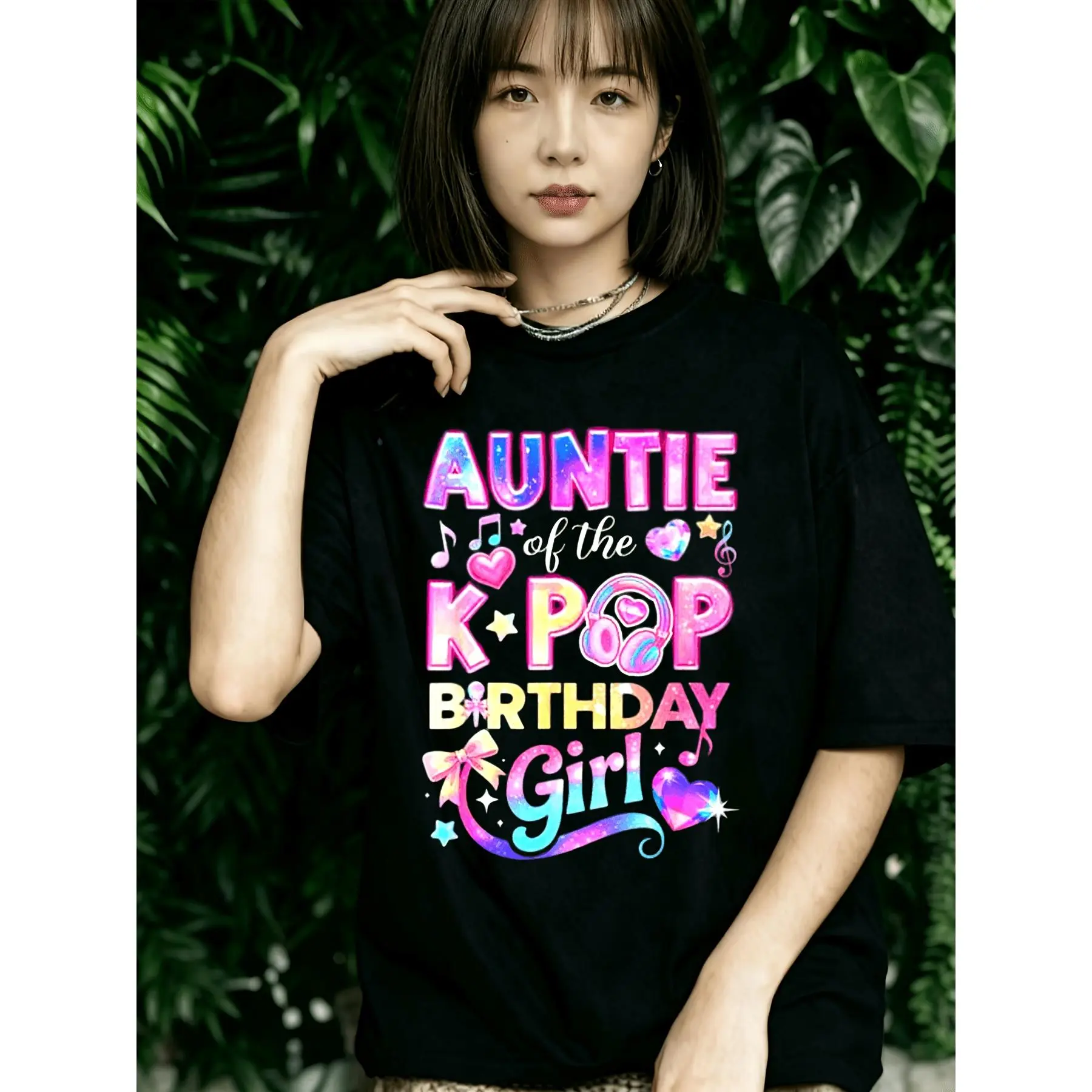 180gAuntie Of The K-Pop Birthday Girls Korean Music Lovers T-Shirt - Monsterry UK_pixian_a Fun Graphic Tees Perfect Gift Idea for Birthday Holiday or Casual Attire