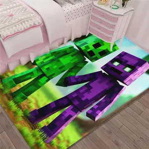Minecraft World Print Door Mat Rug Lightweight Welcome Pad, Home and Outdoor Decor, Perfect for Entrance Bedroom Balcony