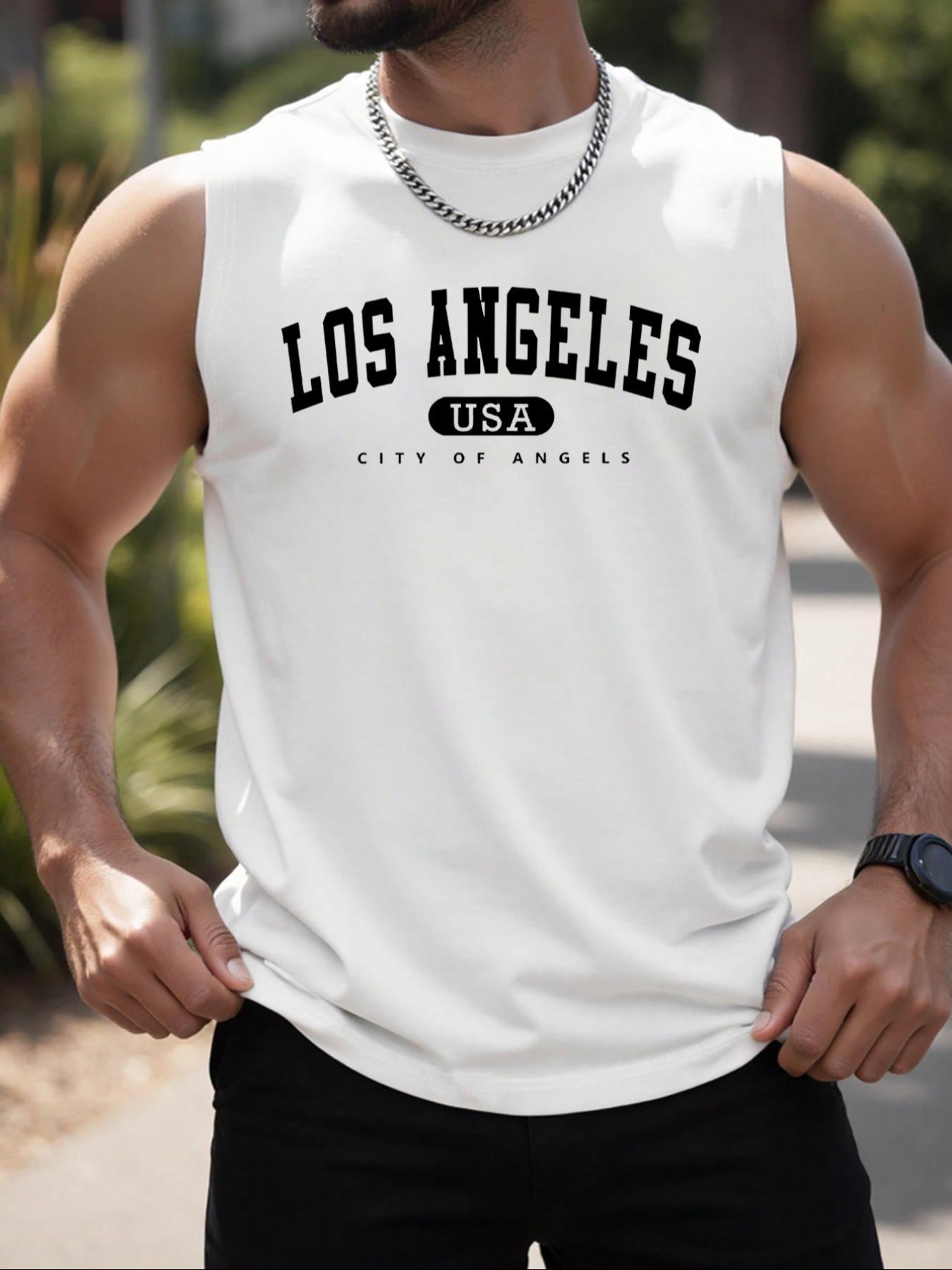 Men's American Flag, Letter & Graphic Print Round Neck Tank Top, Regular Fit Casual Quick Drying Sleeveless Top for Gym Workout Running, Men's Clothes for Summer, Activewear