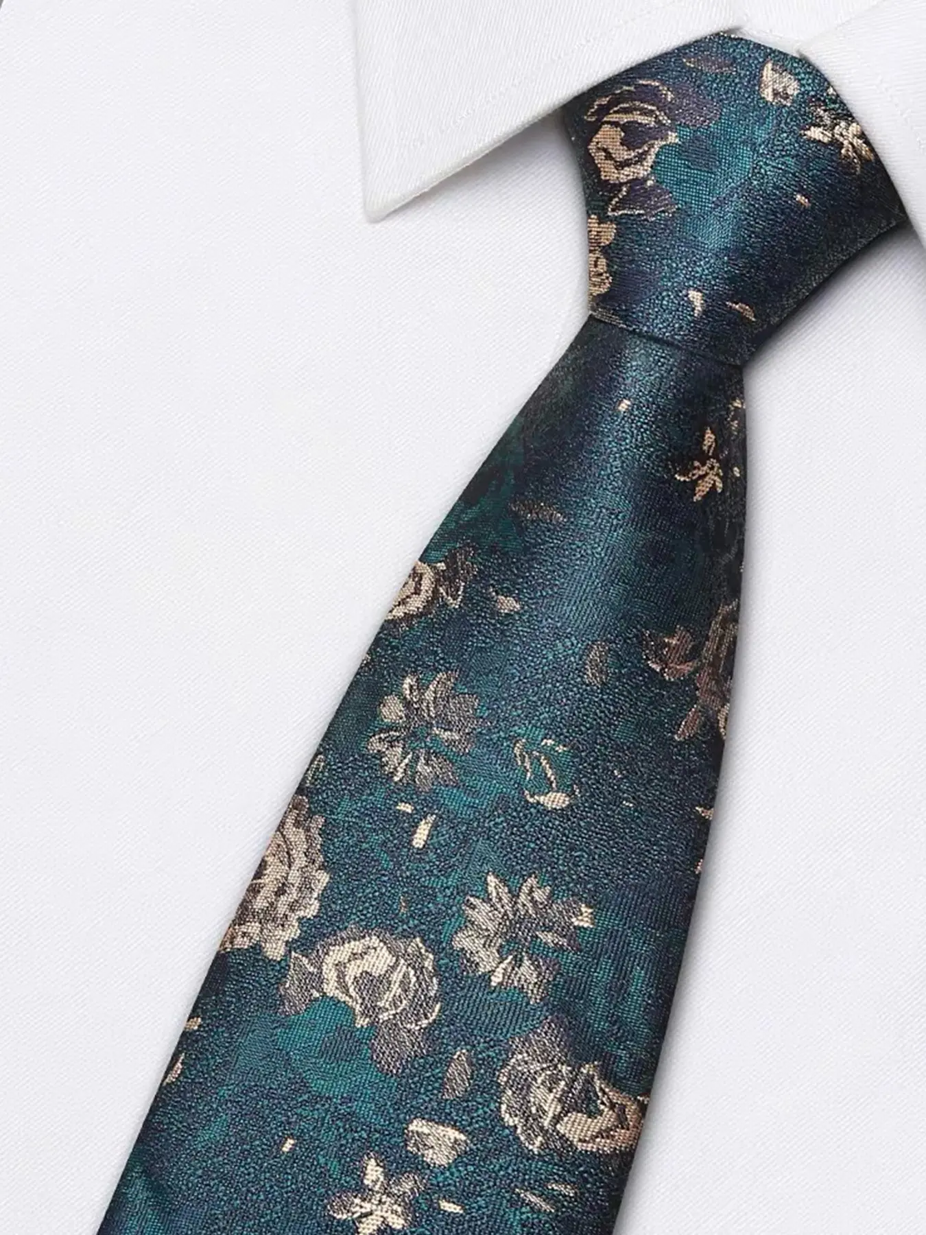 Deep Men's Tie, 8cm Width, Vintage Style, Floral Pattern, Suitable for Business, Wedding, Formal Events, Dress Shirt Accessory, Floral Print Tie, Neck Tie