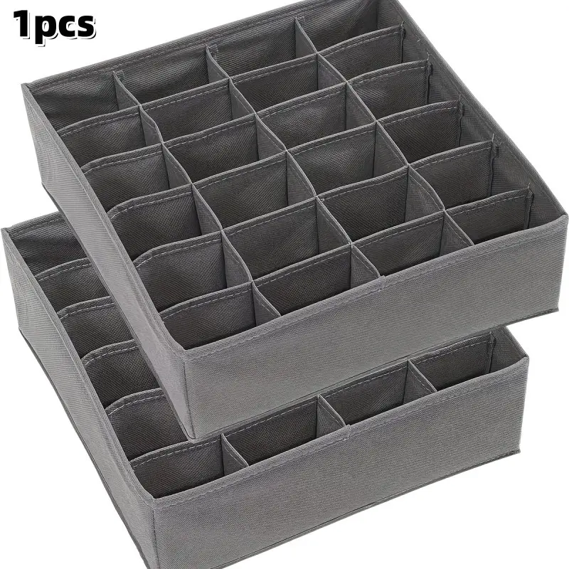 Sock and Underwear Organizer Divider, Foldable Fabric Closet Storage Box, 24 Compartments for Socks, Underwear, Ties, Fall Decor, Room Decoration