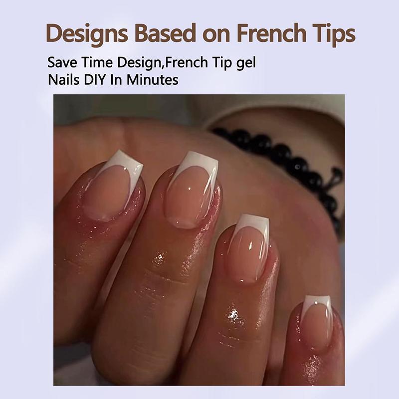 French Glossy False Press on Nails, 120pcs Short Square Fake Nails for Women, Artificial Ballerina Coffin Nail Tips, Full Cover Colorblock False Nail, Nail Art Diy