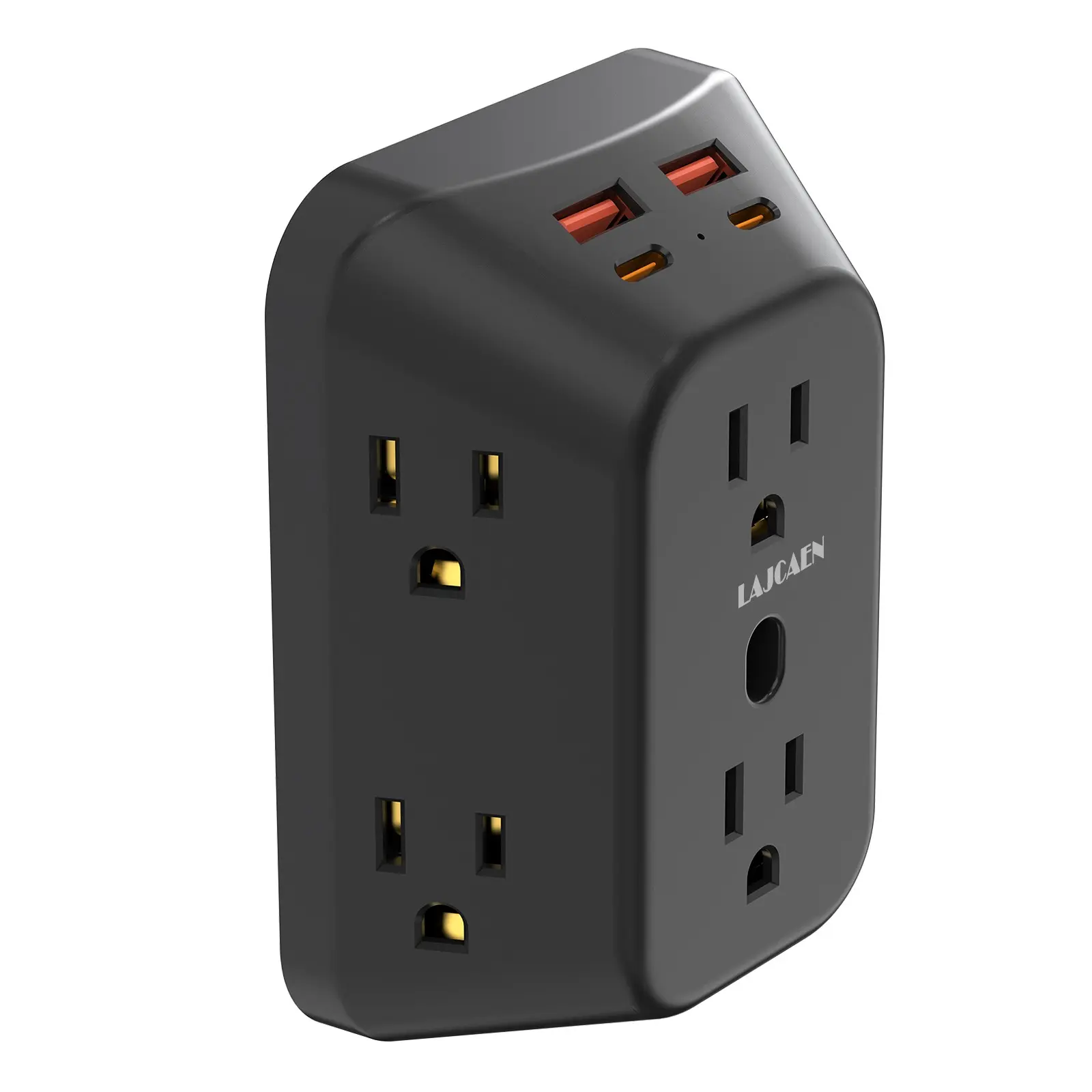Multi Plug Wall Outlets, 6-Outlet Extender with 4 Charging USB Ports , 4 Sided 1050J Surge Protector wall Plug Adapter Reserved for Home/Office/Kitchen/Travel,ETL, Wall Outlet Sockets