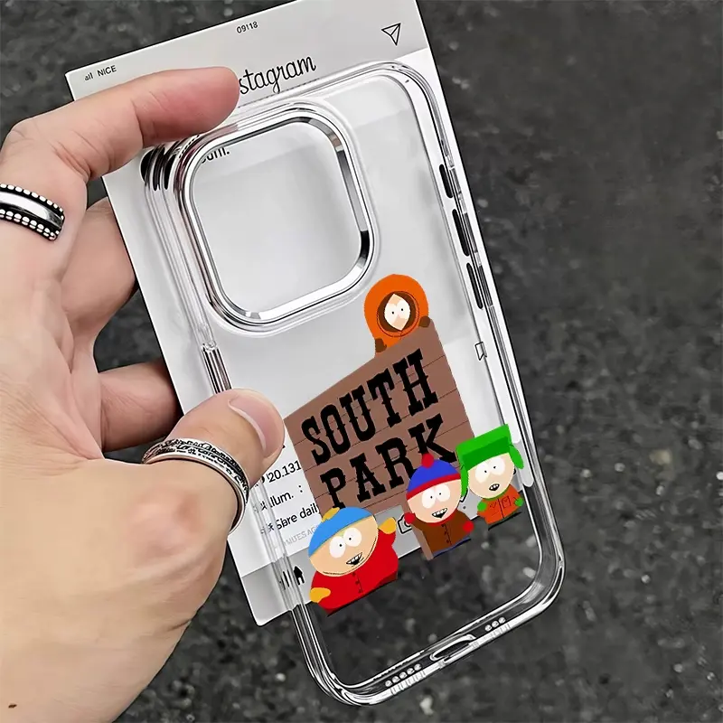 Colorful Block Cartoon Little Characters Wooden Board Text Clear Phone Case for iPhone 12 13 14 15 16 17 Pro Max Samsung A14 A15 A54 A55 S23 S24 S25 Ultra Moto G10 G13 G34 G54 G60 Shockproof Transparent Hard Anti-Drop Cute Street Cartoon Aesthetic Protect