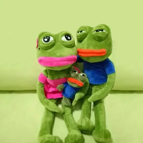 45cm Animal Sad Frog Plush Toy Soft Stuffed Pillow Magic Expression Pepe The Sad Frog Plush Doll Birthday GIfts for Girls Boys