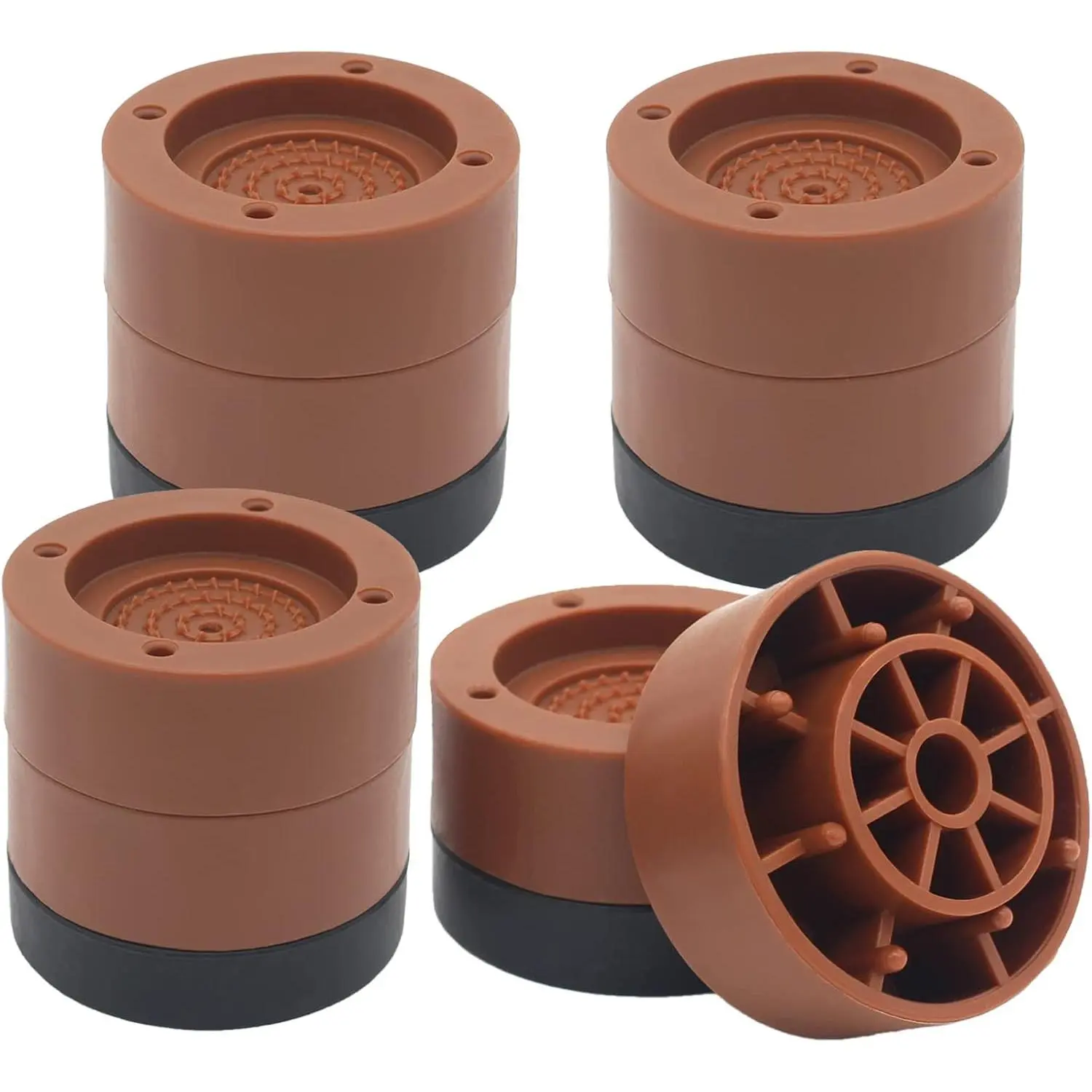 Brown Bed Risers 2 inch Furniture Risers (Set of 4), Bed Lifts | Adjustable Risers for Bed Frame, Sofa, Chair, Heavy Duty Table Couch, 1300 lbs