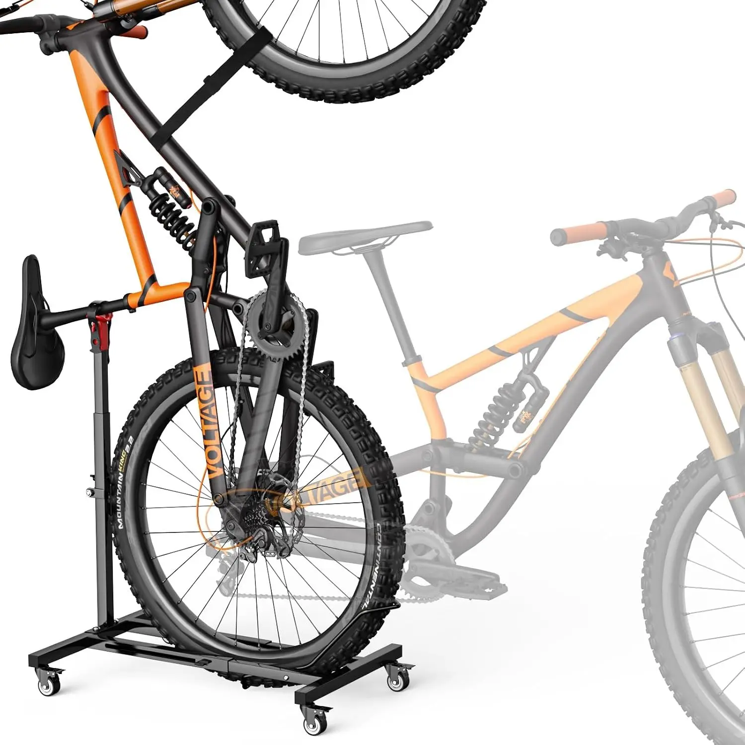 Vertical Bike Stand with Wheels up to 29" [1Pack], No Drilling | Adjustable Height, holds up to 80lbs, Freestanding Bicycle Rack for Garage & Apartment, Bike Stand