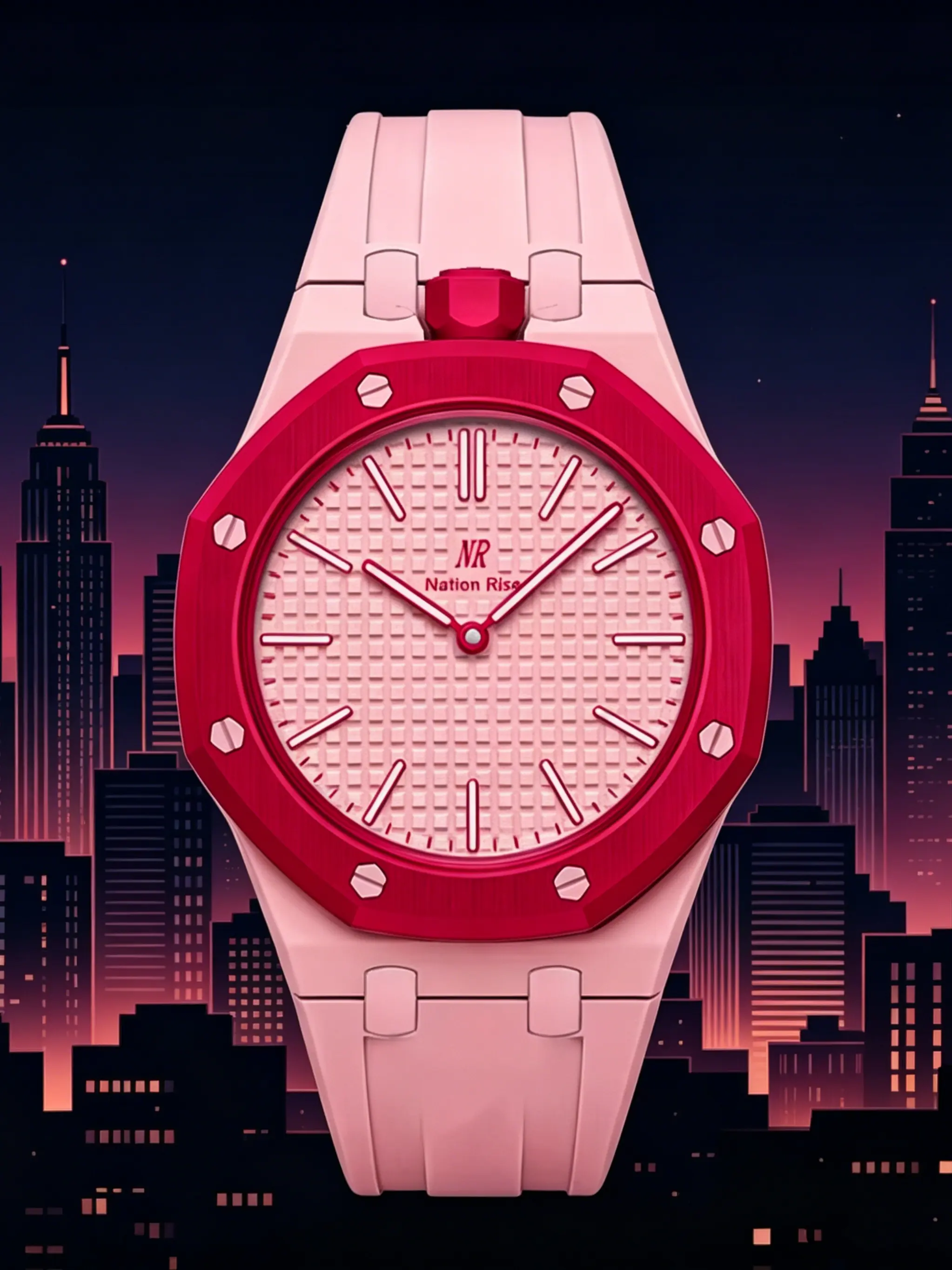 Nr Dopamine Octagonal Quartz Watch, Silicone Strap, Waterproof, Luxury Fashion Casual, Unisex Wristwatch, Gift Idea