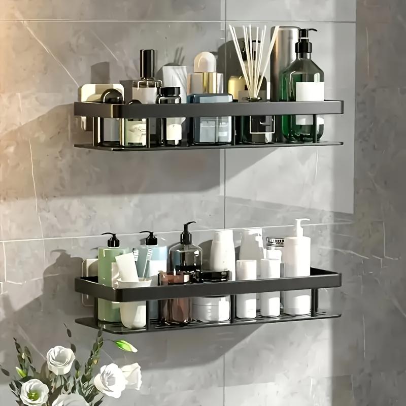 No-Drill Bathroom Shelves, Shower Shelves for Shampoo, Cosmetics and Soap, Space-Saving Bathroom Shower Organizer, Easy-to-Install Utility Shelves