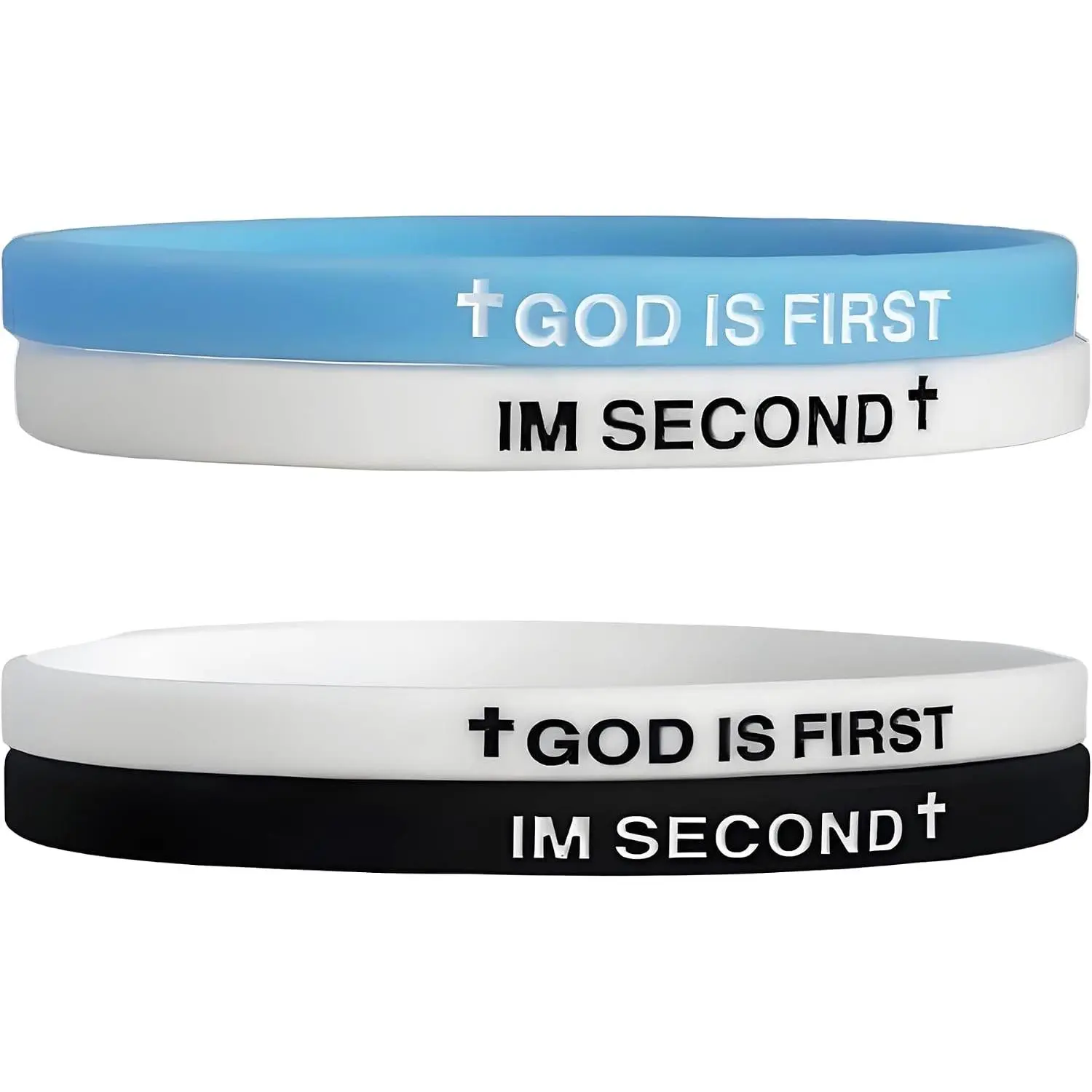 God Is First Bracelet, GOD IS FIRST IM SECOND Christian Rubber Bracelets Inspirational Engraved  Verses   Bracelet For Women Men Faith Gifts