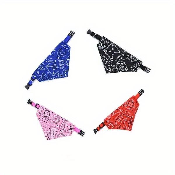 1pc Cashew Floral Graphic Dog Bandanas - Adjustable Triangle Pet Saliva Towel for Small and Medium Dogs and Cats - Stylish and Comfortable Pet Supplies