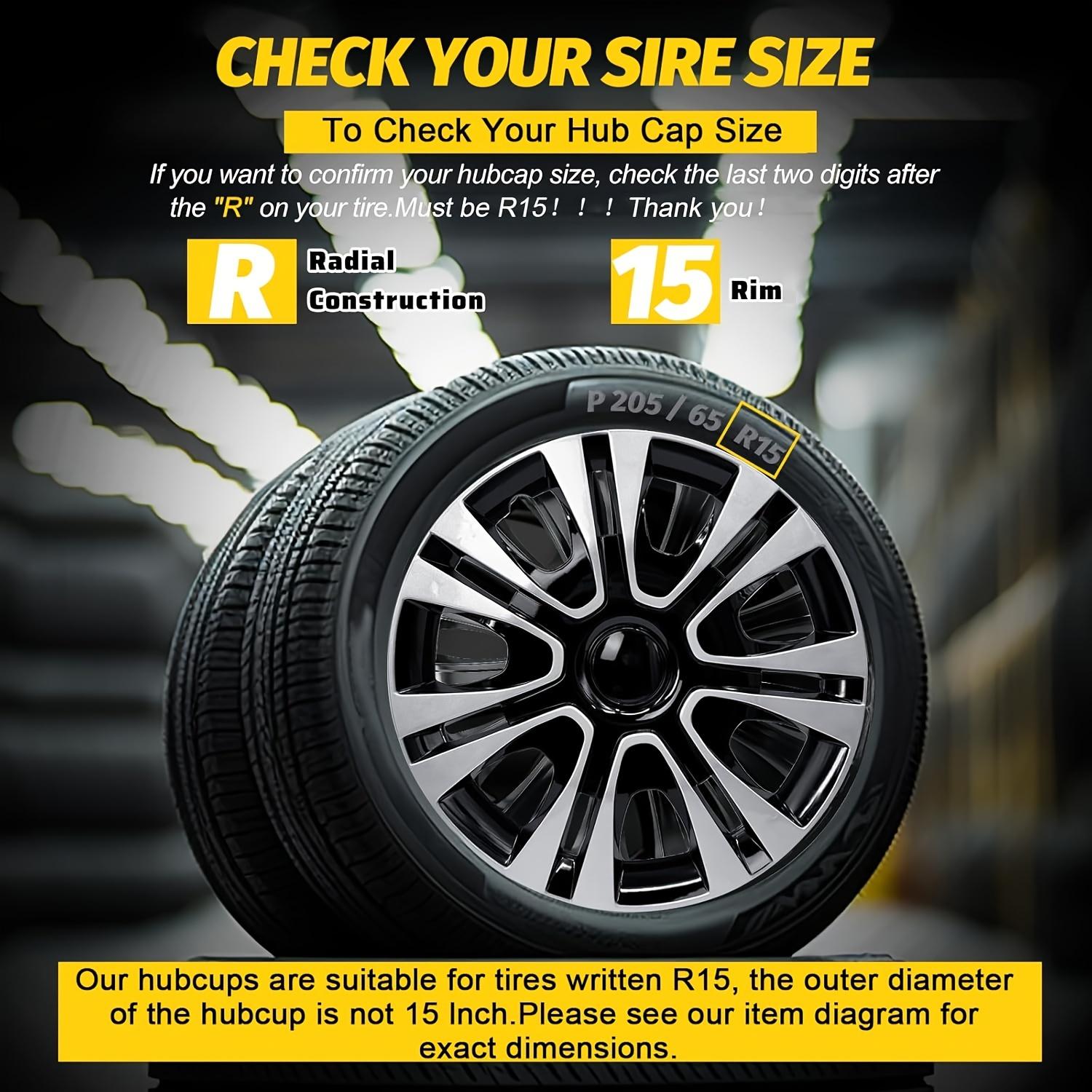 [4PCS Full Cover Wheel Hub] 4PCS/Set 15-Inch Full Cover Wheel Hub Covers - Premium Protection, Easy Installation, And Enhanced Aesthetice, Universal Compatible With Sedan, Truck, SUV, Coupe