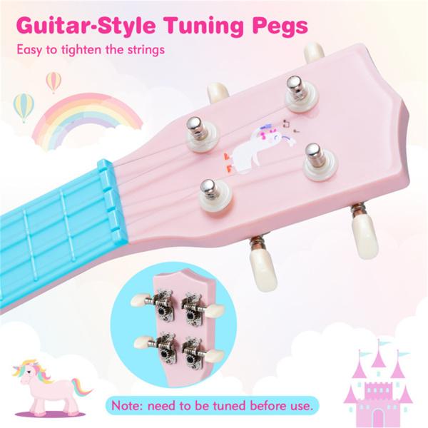 21" Kids Ukulele with Nylon Strings, BPA-Free ABS Mini Guitar for Beginners