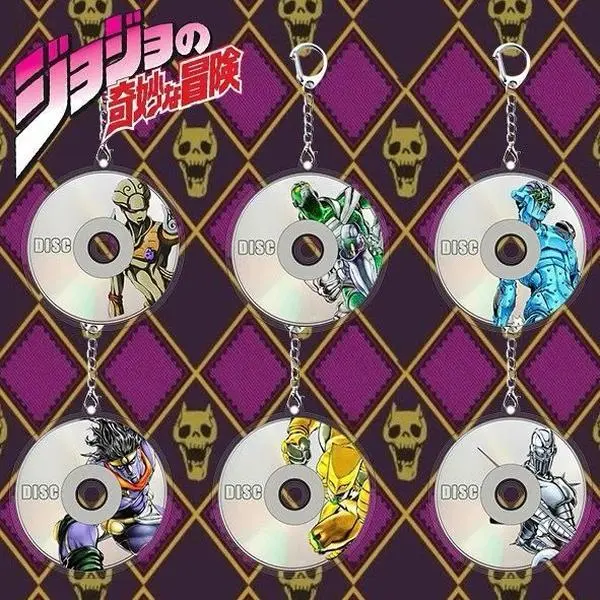 JOJO's Bizarre Adventure CD/DVD Acrylic Keychain Fashion Accessories Anime Game Peripheral Backpack Charm
