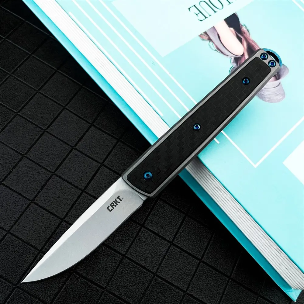 Lightweight folding knife with aluminum frame and carbon fiber handle, 8Cr13Mov steel blade sharp and durable, lightweight and compact, suitable for outdoor light tasks and portable backup, EDC tool, Outdoor Survival Tools