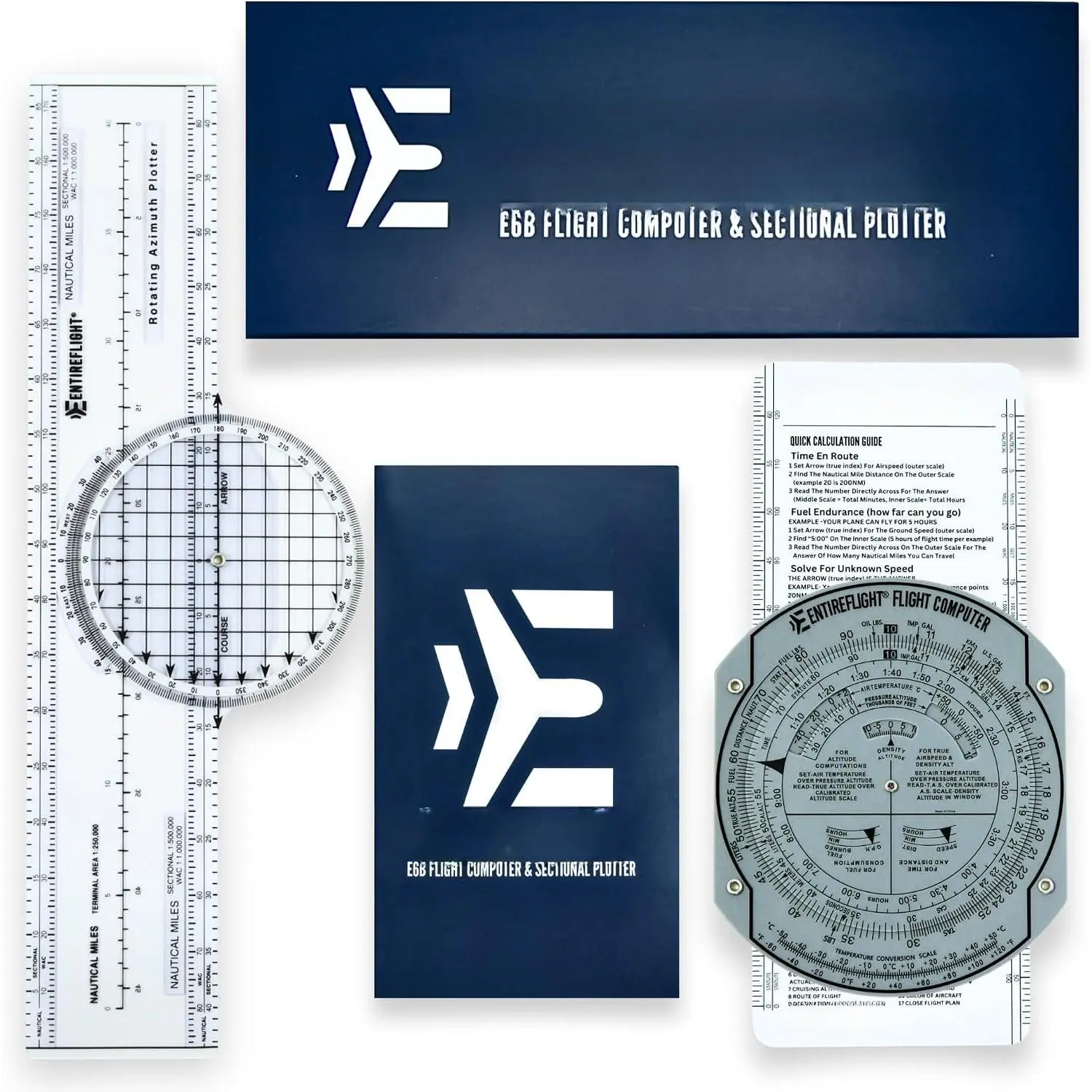- E6B Flight  and Aviation Plotter - Essential  Accessories and Aviation Tools for Your Flight Bag - Use with IFR VFR Sectional Charts -  Calculator