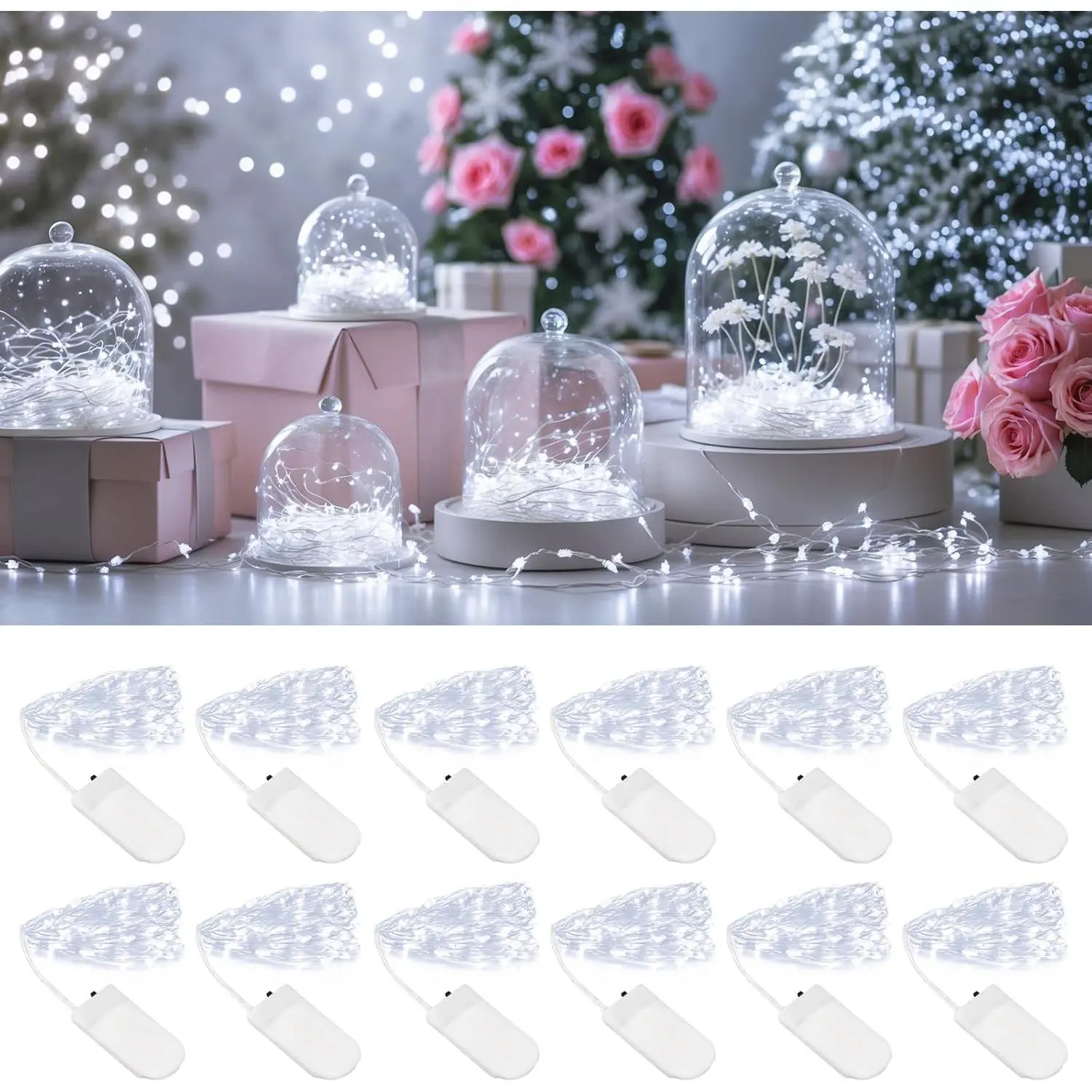12 Pack LED Fairy Lights, 7ft 20 LED Battery Operated Silver Wire String Lights, Cool White Mini Starry Lights for DIY Crafts, Wedding, Party, Bedroom, Christmas Decor, (12 Pack – Cool White)fidget toys