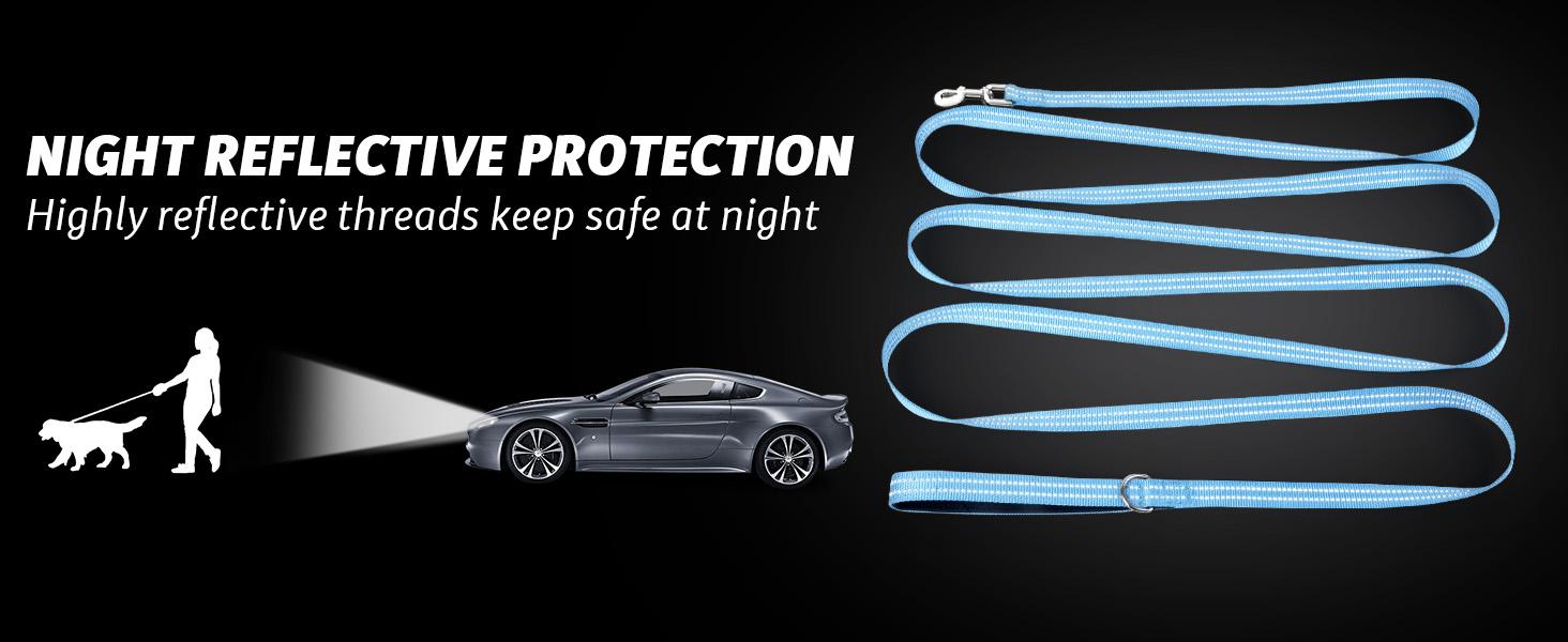 Long Dog Leash XiaZ Training Leashes 10/15/20/30/50/100ft Long Lead for Dogs 30ft Training Leash for Outside Blue 30 Foot Nylon Padded Handle Reflective Hiking Yard