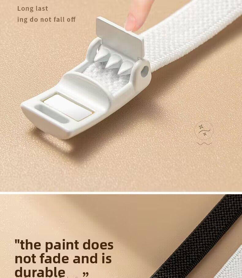 Lazy free buckle shoelaces, white elastic elastic rope, flat sports men's and women's children's free tie fixing artifact