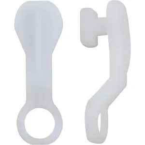 50PCS White Drapery Carrier Slides Ceiling Curtain Track Set for Standard White Traverse Rods
