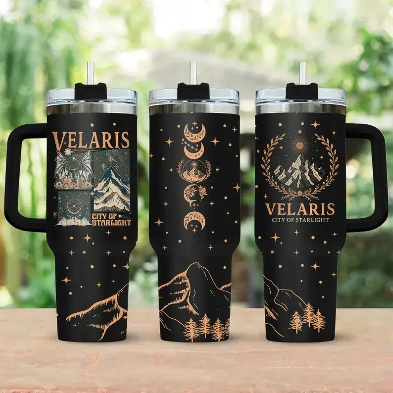 Velaris City Of Starlight 40oz Tumbler, A Court Of Thrones And Glass Tumbler Cup, The Night Court Tumbler, Bookish Tumbler For Fan