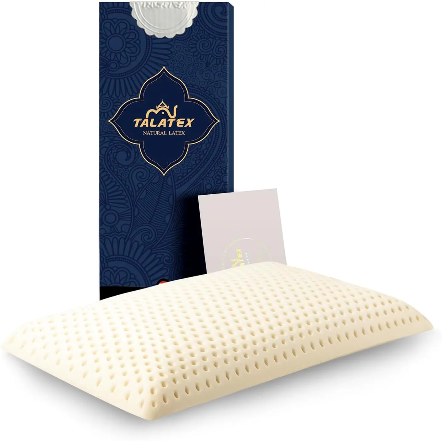 Talatex Talalay Ultra Slim 100% Natural Premium Latex Pillow - Ultra Thin Flat Design for Stomach Sleepers, Aids Cervical Neck Alignment, Neck Pain Relief and Deeper Sleep, No Memory Foam Chemicals
