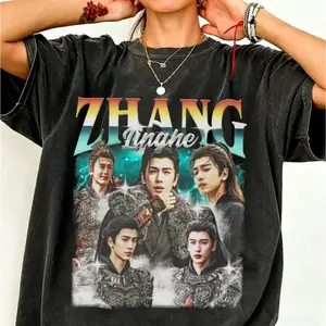 90s Retro Zhang Linghe Pursuit of Jade Vintage Distressed Graphic Tee Unisex Heavy Cotton Chinese Drama Fan Short Sleeve T-Shirt