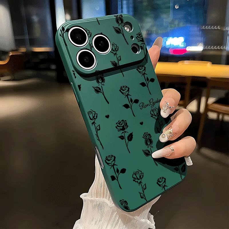 Lucky Elegant Black Rose Soft&Flexible TPU Silicone Phone Case For iPhone 17 Pro Max AIR 16 15 14 13mini 12 11 Plus XR XSMAX Cases For Samsung Galaxy S26 Ultra S25 Edge S24 S23 S22 Plus  Durable|Shockproof|Full Camera Protection