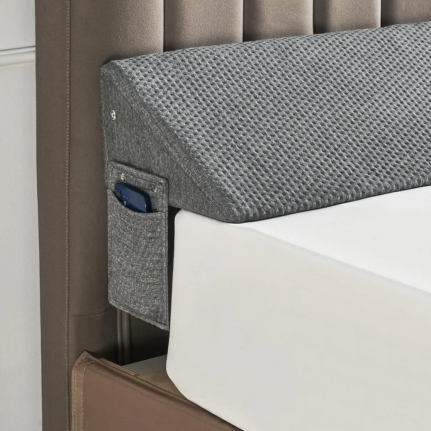 Queen Size(60"x6"x10") Bed Wedge Pillow for Headboard, Mattress Gap Filler(0-8"), Bed Wedge for Gap Between Your Headboard and Mattress Dark Grey | High-Density Foam,Fills 0-8"Mattress Gap,Prevents Pillow & Items Falling,Works with Headboard or Again