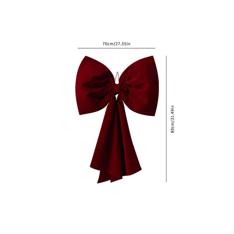 Large Wine Velvet Bow Tie, Christmas Tree Decoration, Holiday Window Hanging Ornament, Festive Home Decor Accessory, Wine Bottle Ornaments