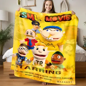 Base Sml Character Poster Blanket, Soft and Warm, Ideal for Sofa and Bed, Enhance Home Movie Night Atmosphere, Cozy and Comfortable