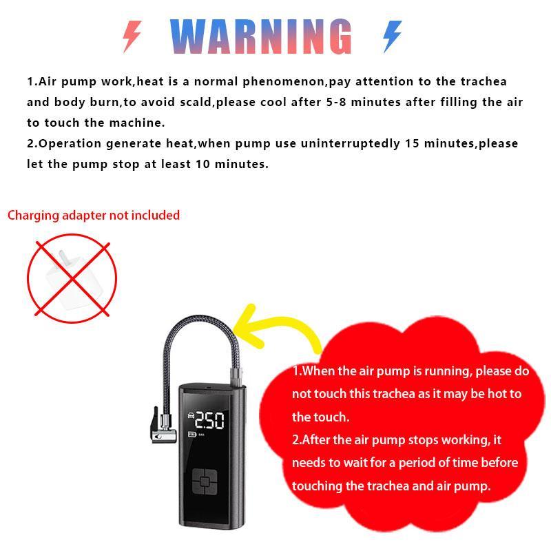 Portable Wireless Car Air Compressor Pump, Cordless Tire Pump, Multifunctional Electric Air Pump for Car, Bicycle Tires and Balls #TOP PICKS