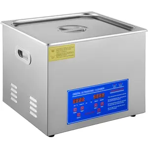 VEVOR 15L Ultrasonic Cleaner with Digital TimerHeater Professional Ultrasonic Cleaner 40kHz Advanced Ultrasonic Cleaner 110V for Wrench Screwdriver Repairing Tools Industrial Parts Mental Cleaning