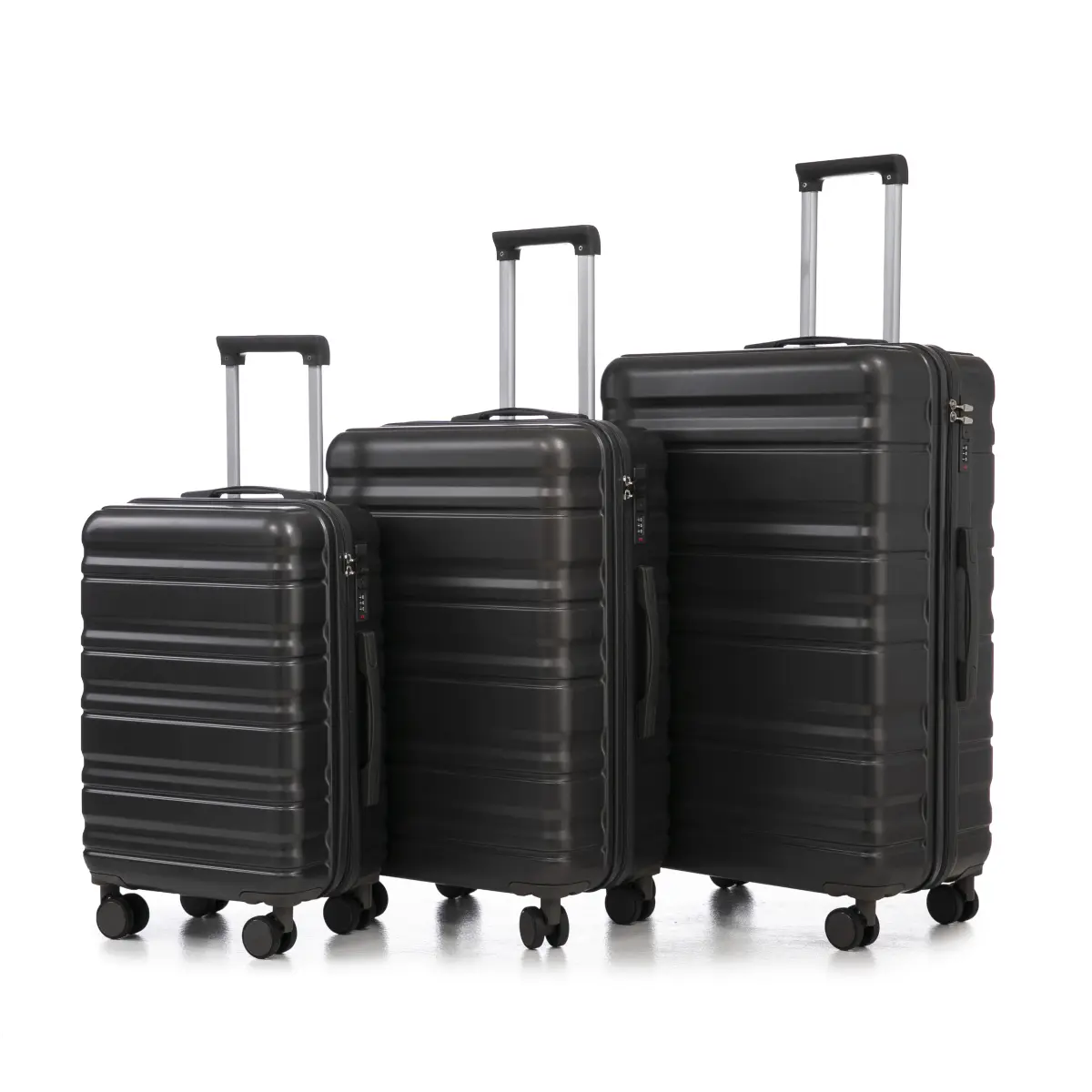 Hardshell Luggage Set - 3-Piece Waterproof ABS Plastic Multi-Size Spinner Suitcases (20/24/28 in) with TSA Lock, Retractable Handle, Silent Wheels for Family Travel