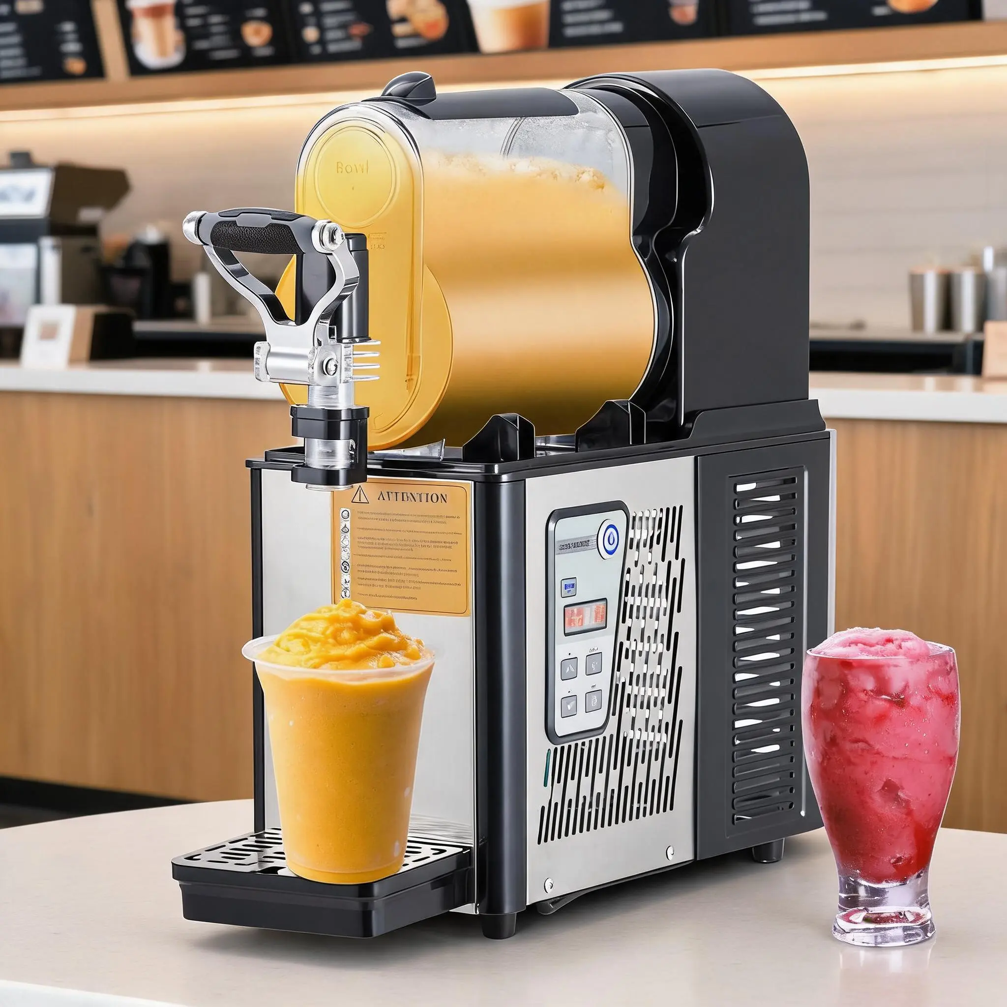 Commercial Slushy Machine, 3L Tank Slushie Machine, 300W Frozen Drink Machine with Temperature Preservation, Slushy Maker Machine for Supermarkets, Cafes, Restaurants, Bars and Home Use, Black