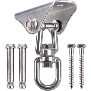 SELEWARE Stainless Steel Swing Hanger Heavy Duty Ceiling Swing Mount Free Swivel Swing Hook Swing Hardware Kit for Yoga Swing Hammock Chair Porch Swing Sets Heavy Punching Bag 1000 LB Capacity