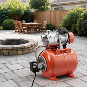 3/4 Hp Shallow Well Jet Pump with Pressure Tank, 790 GPH Stainless Steel Irrigation Pump, Automatic Pressure Switch 19–38 Psi, 40 m Max Head, 6.1 m Suction Lift for Home, Farm, Garden