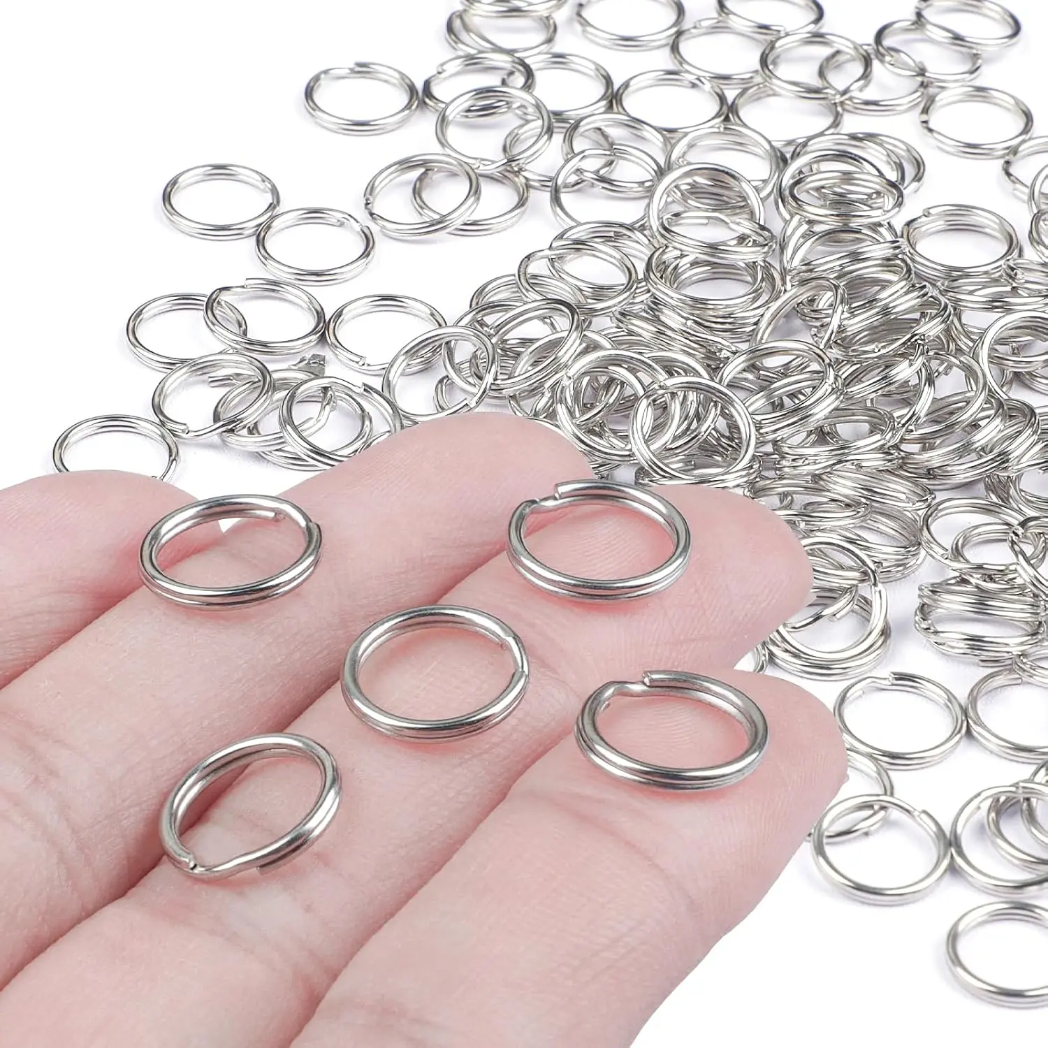 100 count 1/2 Inch Split Key Rings Bulk Small Jump Rings  Tag Ring | Mini Metal Rings Connectors, Double Loops, Steel, for    Necklaces Bracelets Earrings Crafts Ornaments DIY Arts