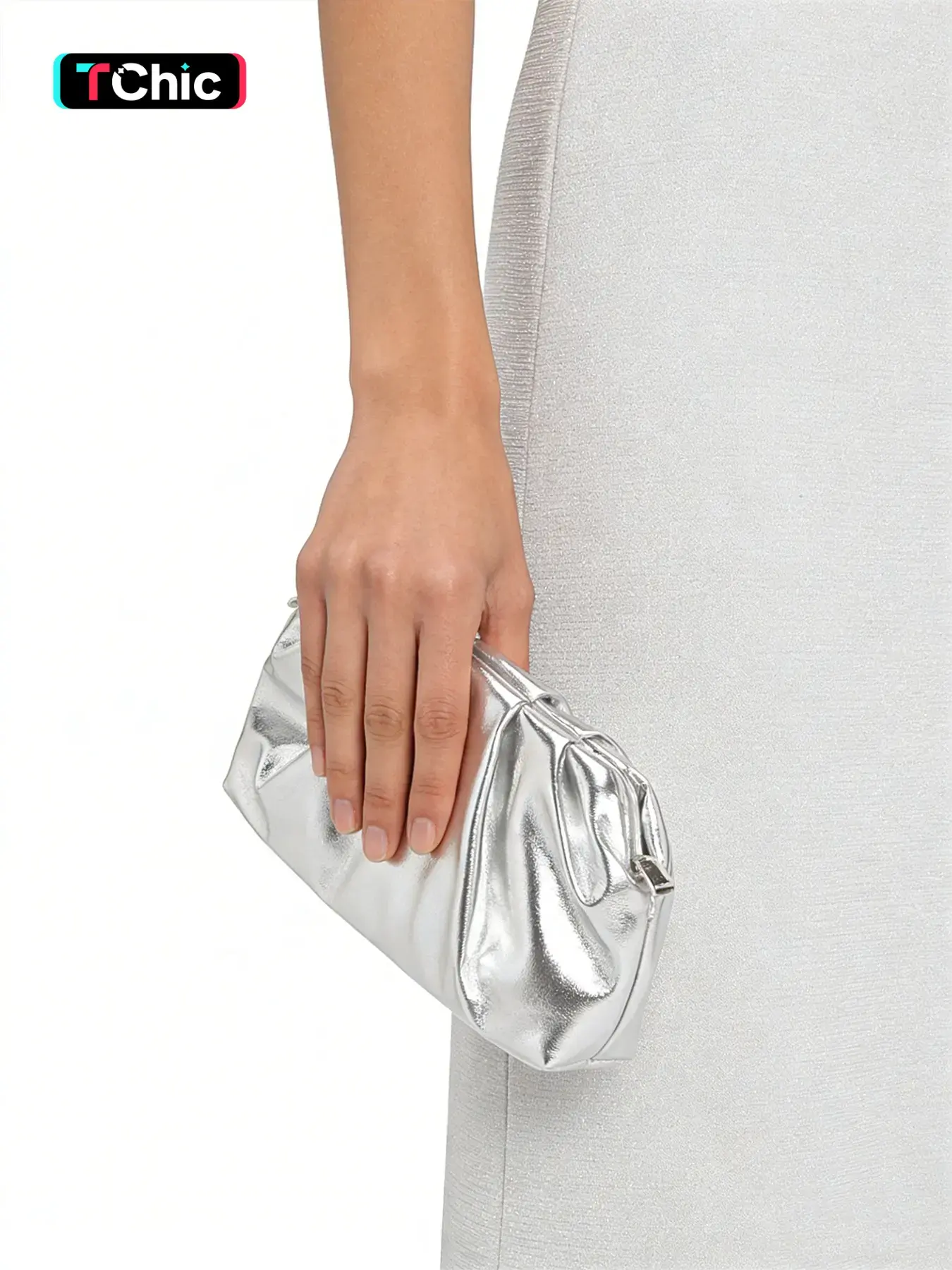 Gold Clutch Bag, PU Leather Glossy Women's Evening Bag, Soft Wallet, with Shoulder Chain for Crossbody Wear, Magnetic Closure, Perfect for Weddings, Parties, and Banquets, Elegant Clutch