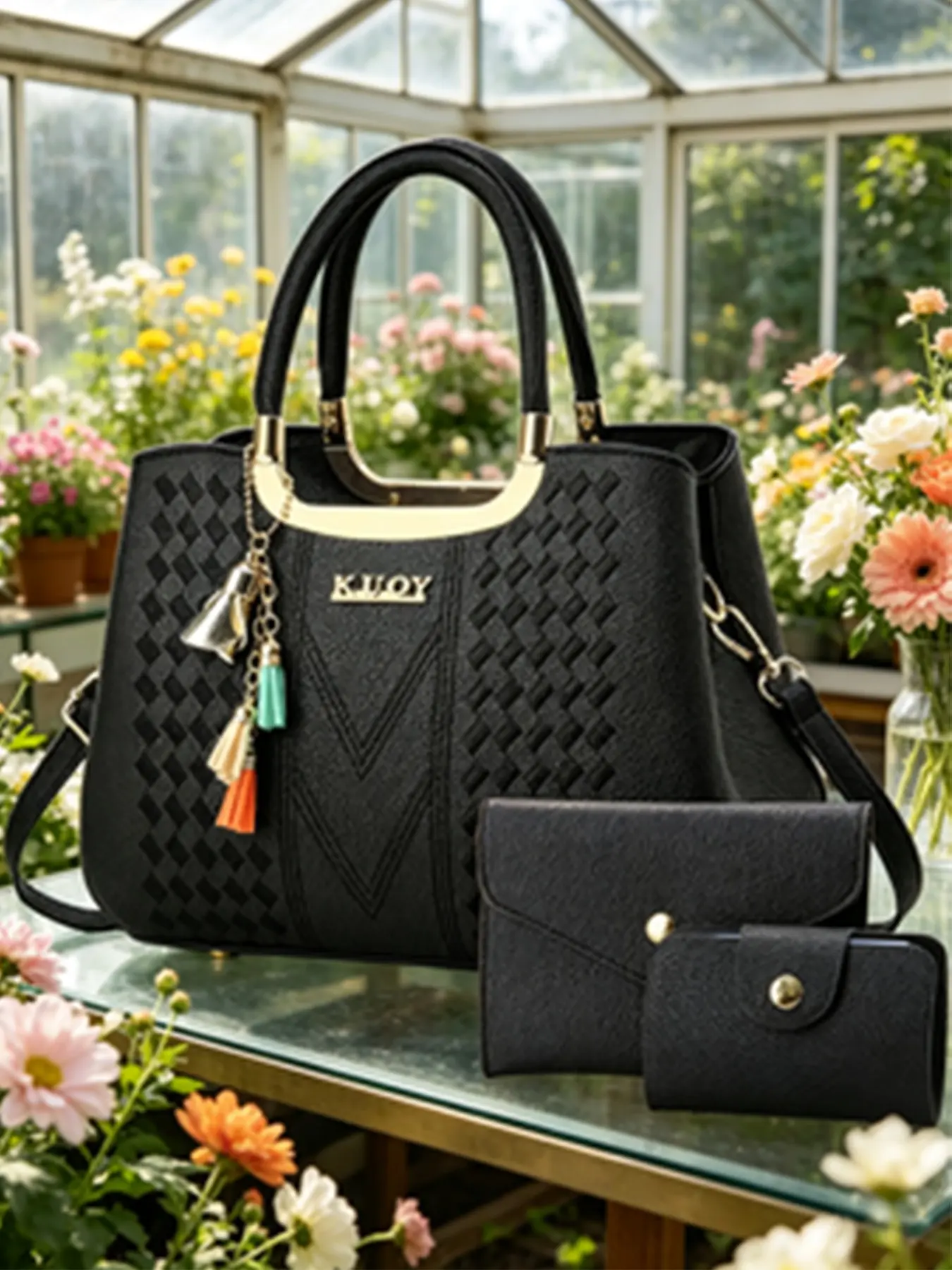 New Geometric Pattern Shoulder Clutch Bag, PU Material, Casual Style, Large Capacity, Multi-Color, Office & Commute Friendly